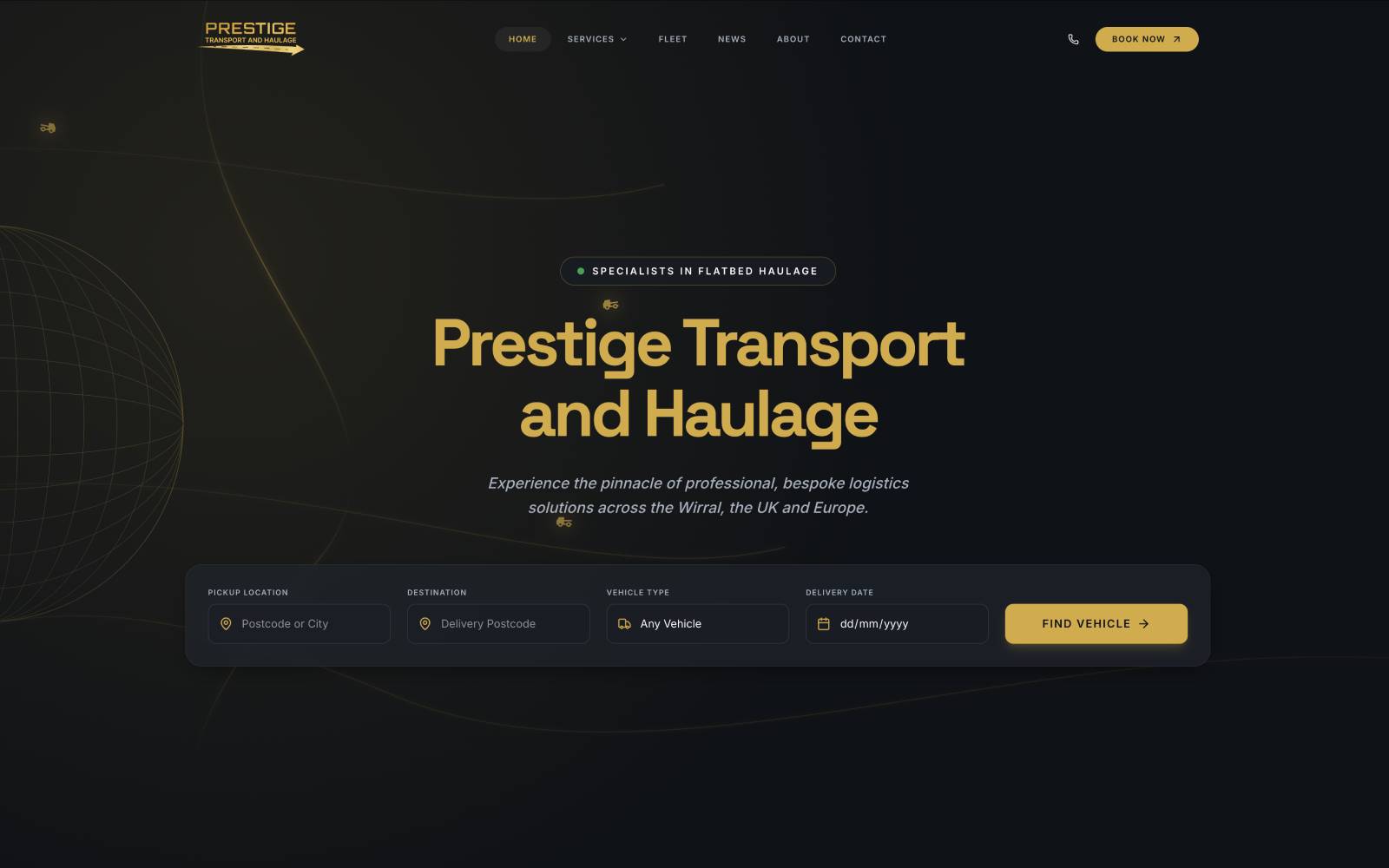 Prestige Transport and Haulage website