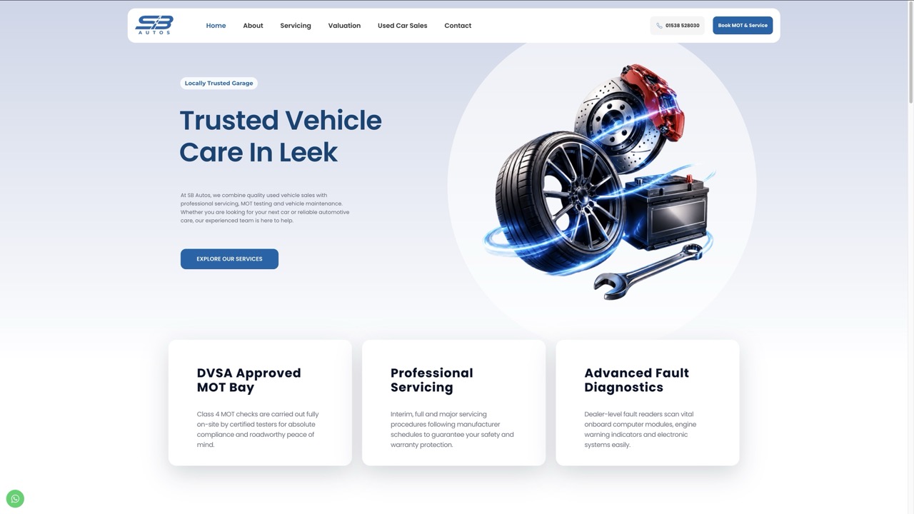 SB Autos website