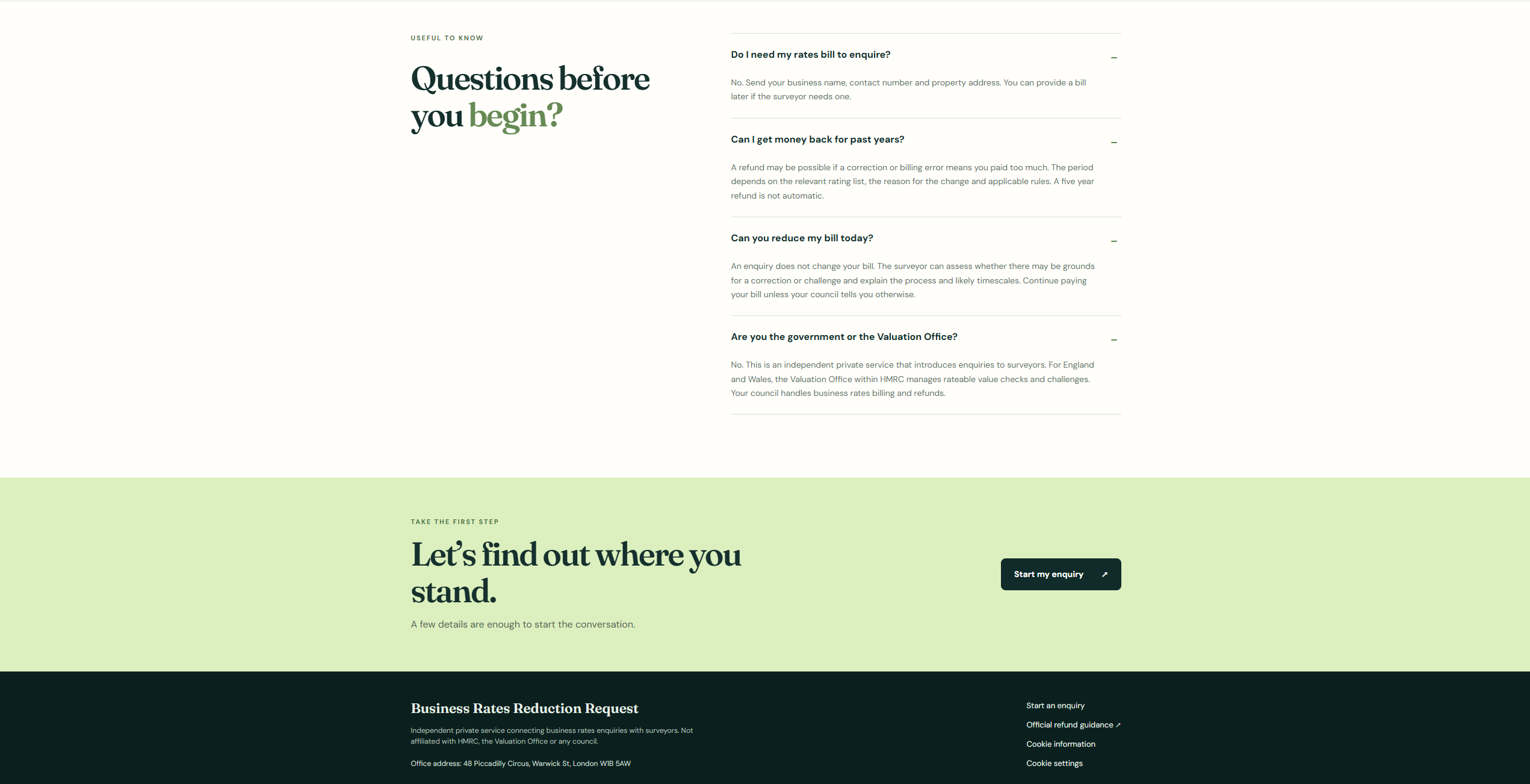 Business Rates Help FAQ Section