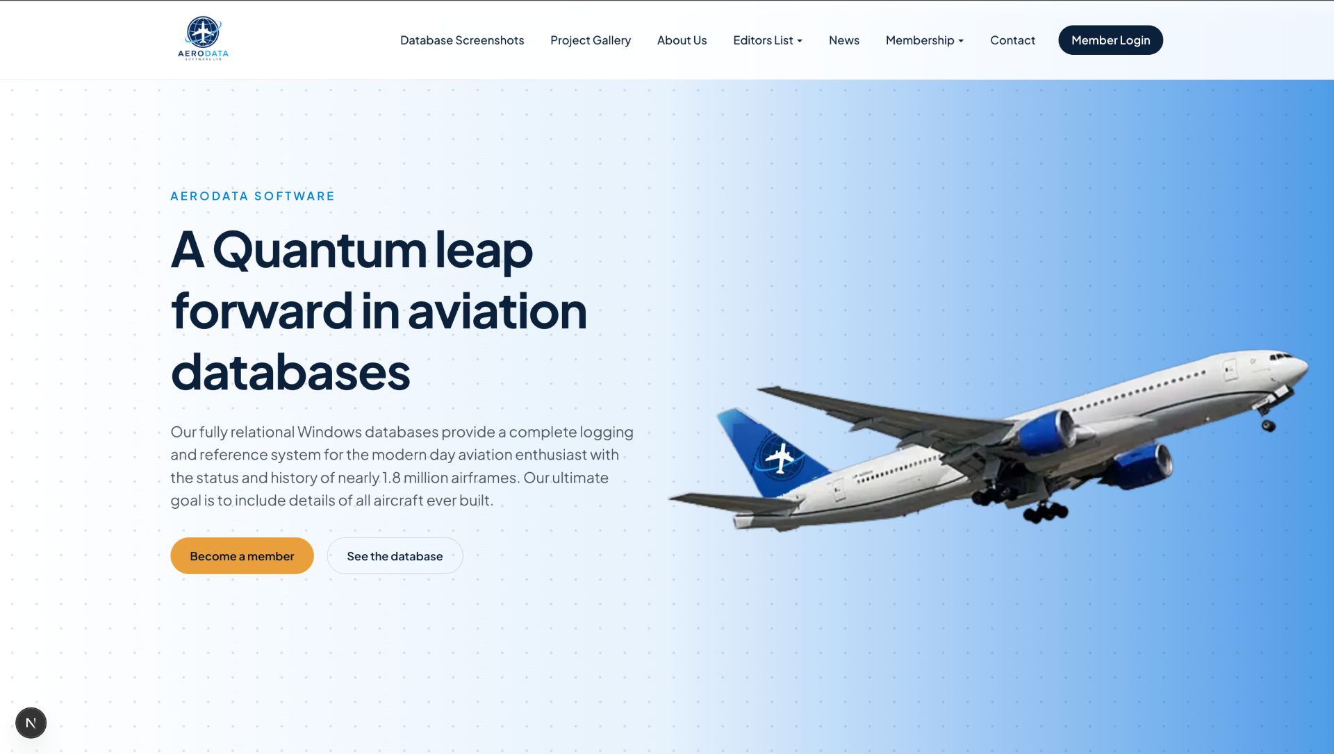 Aerodata Software website