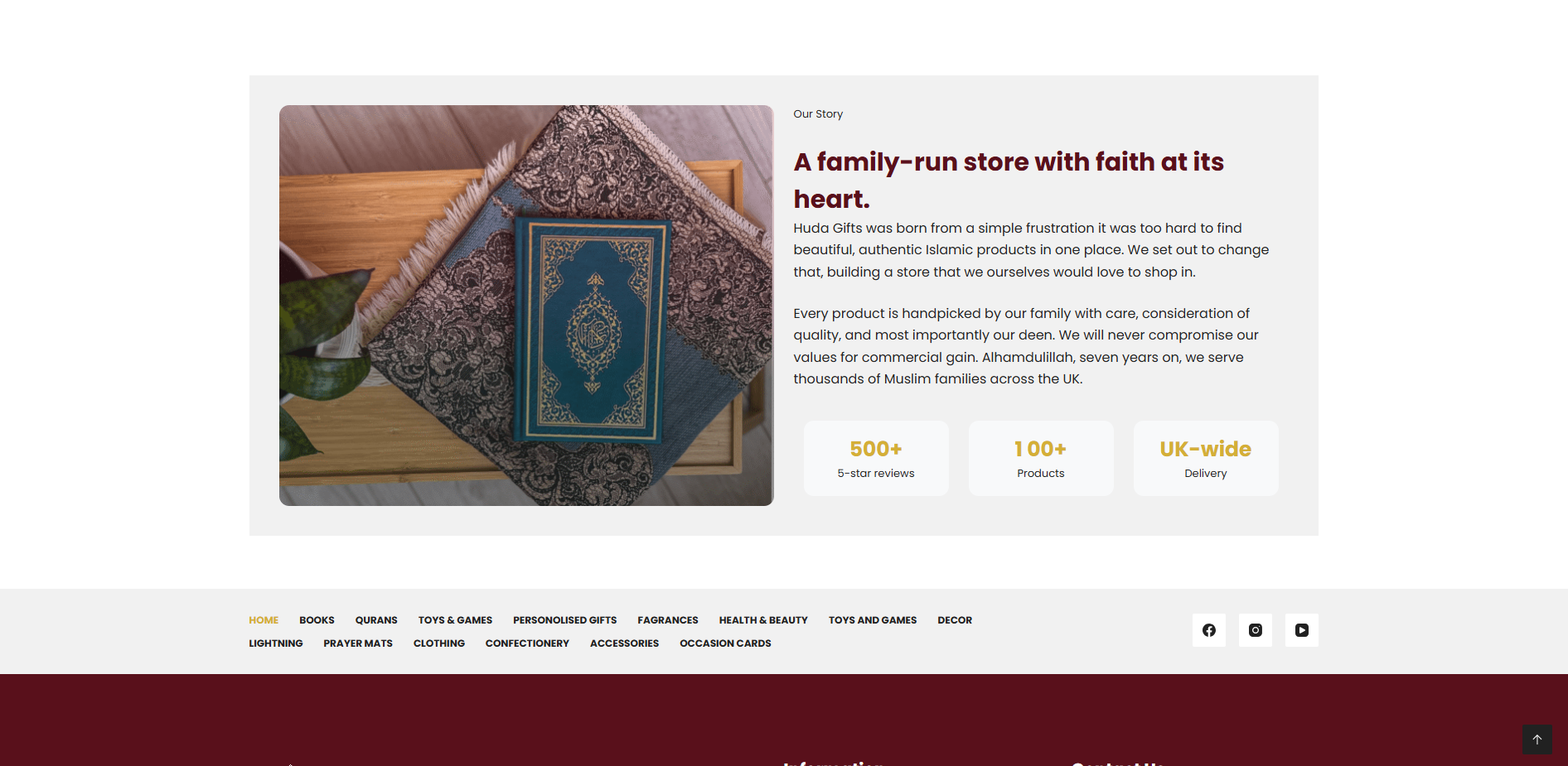 Huda Gifts website